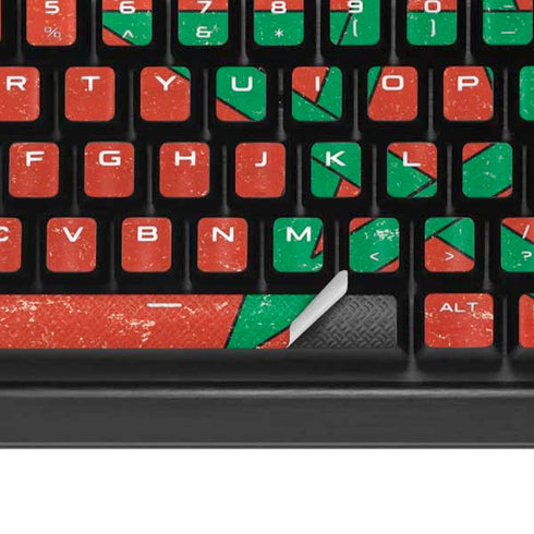Morocco Flag Distressed K95 RGB PLATINUM Mechanical Gaming Keyboard Skin